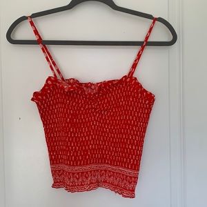 NWT Gianni Bini Woven Sky Sleeveless Sweetheart Cropped Blouse